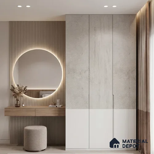 Beige Marble Look LM 02811 Zarki Marble 8 ft x 4 ft Surenity Fusion Finish Decorative Laminate - 1 mm | Suitable for TV Unit, Wardrobe, Kitchen Cabinets