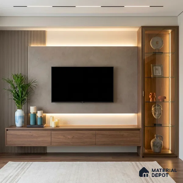 Grey Marble Look LM 02815 Concrete Ivory 8 ft x 4 ft Sand Stone Finish Decorative Laminate - 1 mm | Suitable for TV Unit, Wardrobe, Kitchen Cabinets