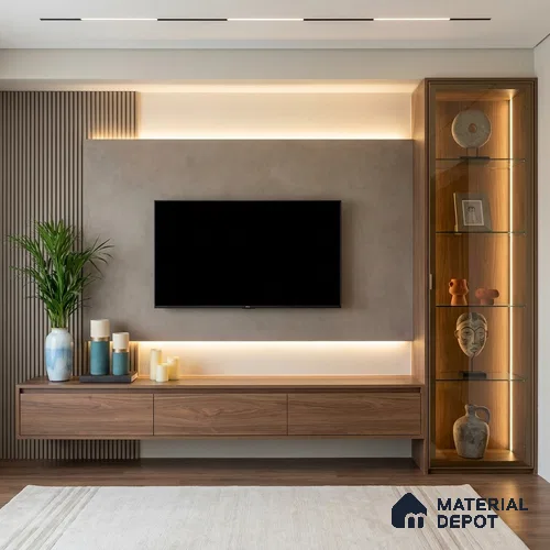 Grey Marble Look LM 02815 Concrete Ivory 8 ft x 4 ft Sand Stone Finish Decorative Laminate - 1 mm | Suitable for TV Unit, Wardrobe, Kitchen Cabinets