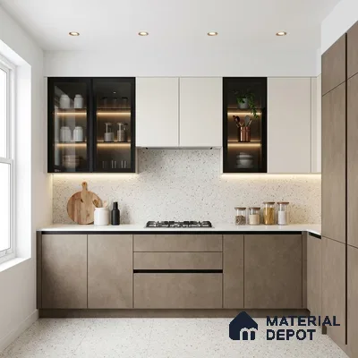 Grey Marble Look LM 02815 Concrete Ivory 8 ft x 4 ft Sand Stone Finish Decorative Laminate - 1 mm | Suitable for TV Unit, Wardrobe, Kitchen Cabinets