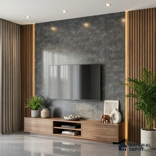 Grey Marble Look LM 02820 Sure Silver 8 ft x 4 ft Fine Sand Stone Finish Decorative Laminate - 1 mm | Suitable for TV Unit, Wardrobe, Kitchen Cabinets
