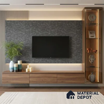 Grey Marble Look LM 02820 Sure Silver 8 ft x 4 ft Fine Sand Stone Finish Decorative Laminate - 1 mm | Suitable for TV Unit, Wardrobe, Kitchen Cabinets