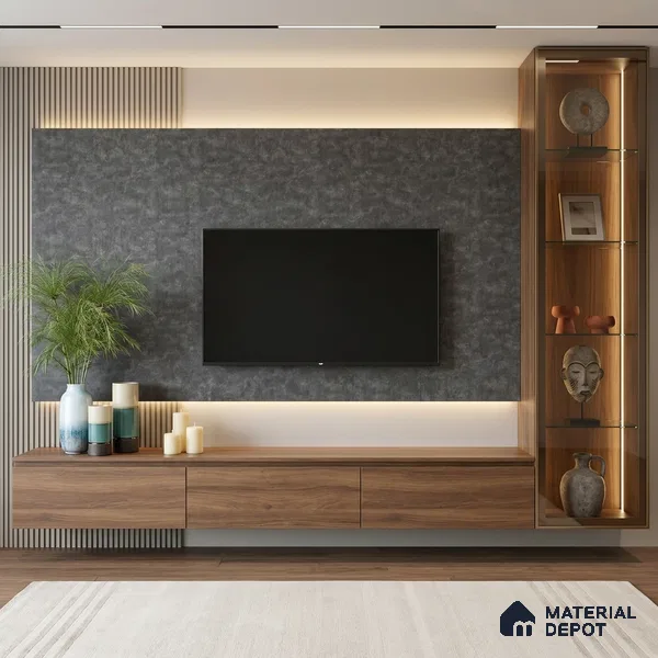 Grey Marble Look LM 02820 Sure Silver 8 ft x 4 ft Fine Sand Stone Finish Decorative Laminate - 1 mm | Suitable for TV Unit, Wardrobe, Kitchen Cabinets
