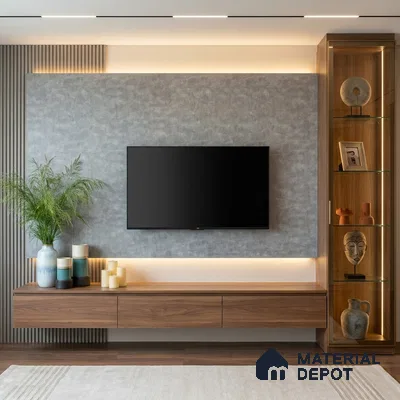 Grey Marble Look LM 02821 Sure Gravel 8 ft x 4 ft Fine Sand Stone Finish Decorative Laminate - 1 mm | Suitable for TV Unit, Wardrobe, Kitchen Cabinets
