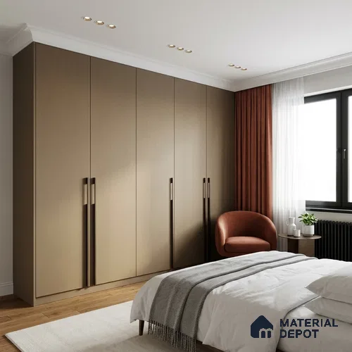 Textured Solid Look LM 02823 Beaver Brown 8 ft x 4 ft Stonem Finish Decorative Laminate - 1 mm | Suitable for TV Unit, Wardrobe, Kitchen Cabinets
