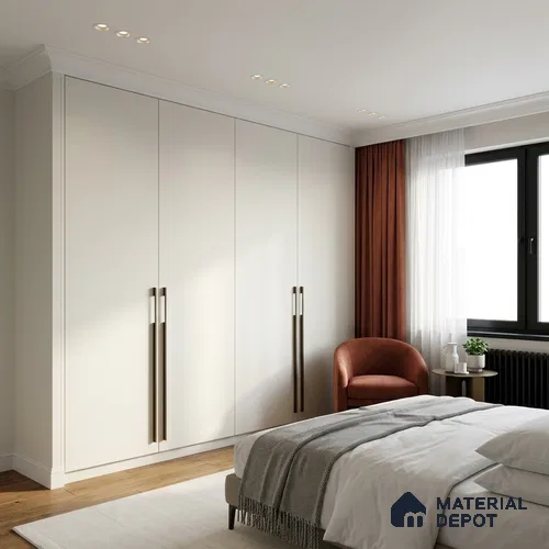 Textured Solid Look LM 02826 Egg White 8 ft x 4 ft Stone Finish Decorative Laminate - 1 mm | Suitable for TV Unit, Wardrobe, Kitchen Cabinets