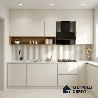 Textured Solid Look LM 02826 Egg White 8 ft x 4 ft Stone Finish Decorative Laminate - 1 mm | Suitable for TV Unit, Wardrobe, Kitchen Cabinets