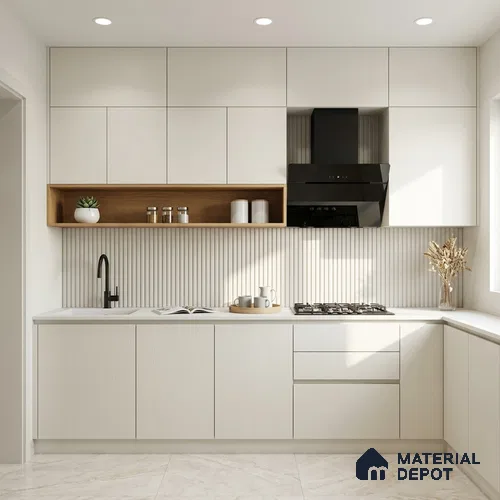 Textured Solid Look LM 02826 Egg White 8 ft x 4 ft Stone Finish Decorative Laminate - 1 mm | Suitable for TV Unit, Wardrobe, Kitchen Cabinets