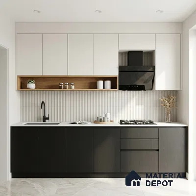Textured Solid Look LM 02827 Natural Black 8 ft x 4 ft Stone Finish Decorative Laminate - 1 mm | Suitable for TV Unit, Wardrobe, Kitchen Cabinets