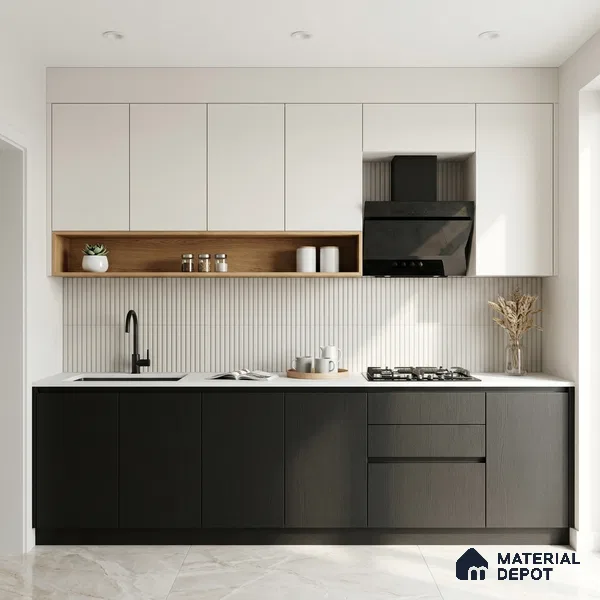 Textured Solid Look LM 02827 Natural Black 8 ft x 4 ft Stone Finish Decorative Laminate - 1 mm | Suitable for TV Unit, Wardrobe, Kitchen Cabinets