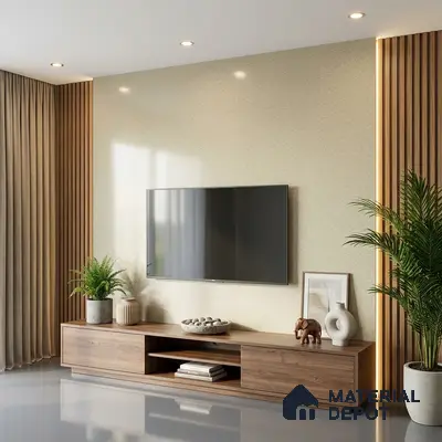 Beige Terrazzo Look LM 02832 Floral Fusion 8 ft x 4 ft Capella Finish Decorative Laminate - 1 mm | Suitable for TV Unit, Wardrobe, Kitchen Cabinets