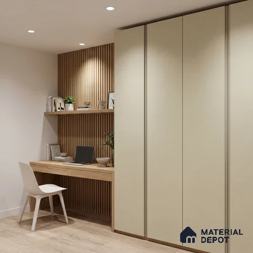 Beige Terrazzo Look LM 02832 Floral Fusion 8 ft x 4 ft Capella Finish Decorative Laminate - 1 mm | Suitable for TV Unit, Wardrobe, Kitchen Cabinets