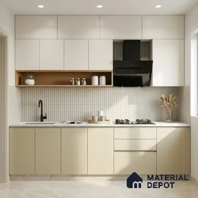 Beige Terrazzo Look LM 02832 Floral Fusion 8 ft x 4 ft Capella Finish Decorative Laminate - 1 mm | Suitable for TV Unit, Wardrobe, Kitchen Cabinets