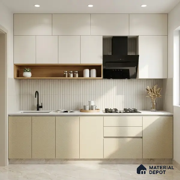 Beige Terrazzo Look LM 02832 Floral Fusion 8 ft x 4 ft Capella Finish Decorative Laminate - 1 mm | Suitable for TV Unit, Wardrobe, Kitchen Cabinets
