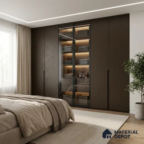 Textured Solid Look LM 02833 Coffee 8 ft x 4 ft Capella Finish Decorative Laminate - 1 mm | Suitable for TV Unit, Wardrobe, Kitchen Cabinets