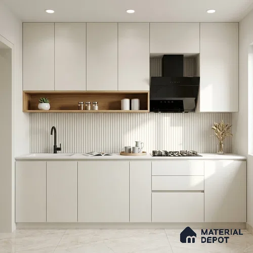 Textured Solid Look LM 02834 Egg White 8 ft x 4 ft Capella Finish Decorative Laminate - 1 mm | Suitable for TV Unit, Wardrobe, Kitchen Cabinets