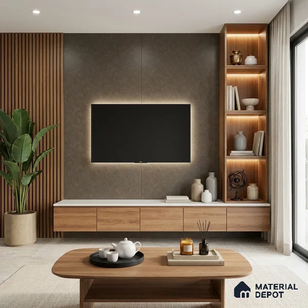 Brown Marble Look LM 02836 Casper Copper 8 ft x 4 ft Crux Finish Decorative Laminate - 1 mm | Suitable for TV Unit, Wardrobe, Kitchen Cabinets