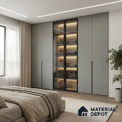 Wooden Look LM 02837 Burma Teak 8 ft x 4 ft Rugged Soft Oak Finish Decorative Laminate - 1 mm | Suitable for TV Unit, Wardrobe, Kitchen Cabinets