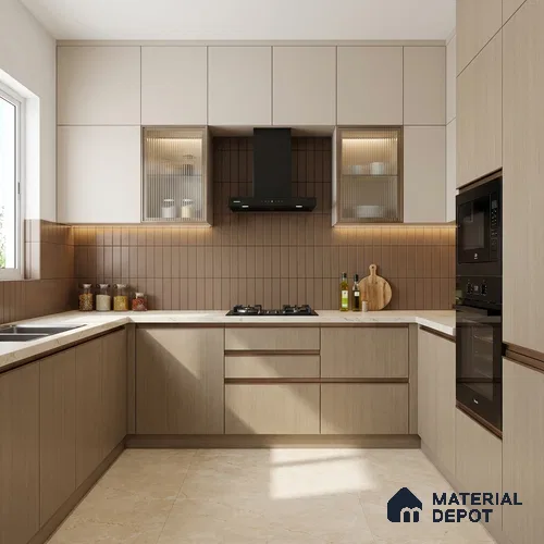 Wooden Look LM 02838 Burma Teak Ivory 8 ft x 4 ft Rugged Soft Oak Finish Decorative Laminate - 1 mm | Suitable for TV Unit, Wardrobe, Kitchen Cabinets