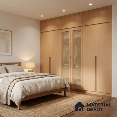 Wooden Look LM 02839 Burma Teak Yellow 8 ft x 4 ft Rugged Soft Oak Finish Decorative Laminate - 1 mm | Suitable for TV Unit, Wardrobe, Kitchen Cabinets