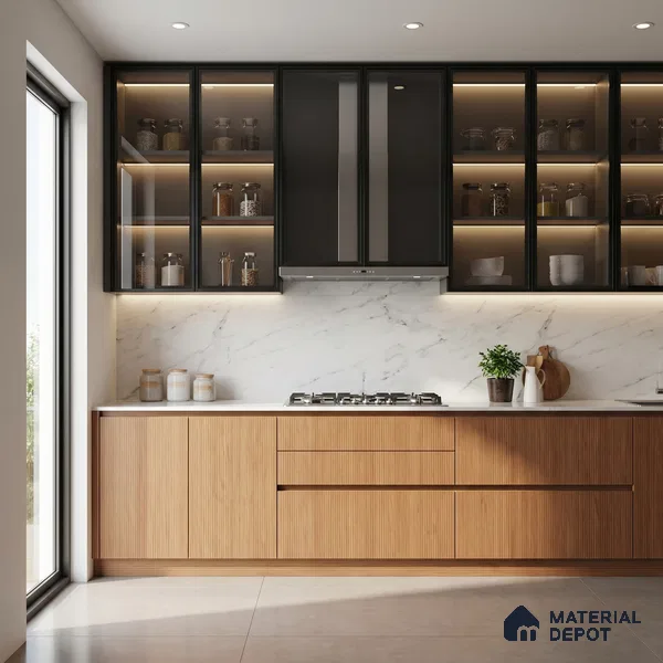 Wooden Look LM 02840 Alstonia 8 ft x 4 ft Bamboo Channel Finish Decorative Laminate - 1 mm | Suitable for TV Unit, Wardrobe, Kitchen Cabinets