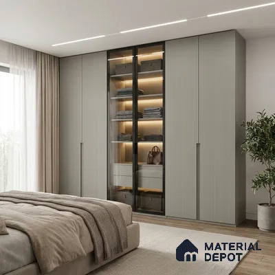 Wooden Look LM 02842 Light 8 ft x 4 ft Bamboo Channel Finish Decorative Laminate - 1 mm | Suitable for TV Unit, Wardrobe, Kitchen Cabinets
