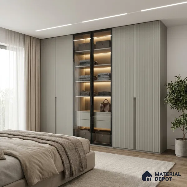 Wooden Look LM 02842 Light 8 ft x 4 ft Bamboo Channel Finish Decorative Laminate - 1 mm | Suitable for TV Unit, Wardrobe, Kitchen Cabinets