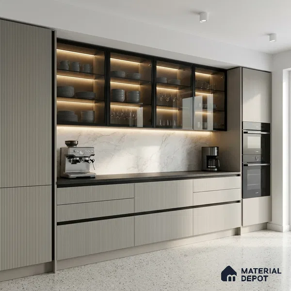Wooden Look LM 02842 Light 8 ft x 4 ft Bamboo Channel Finish Decorative Laminate - 1 mm | Suitable for TV Unit, Wardrobe, Kitchen Cabinets