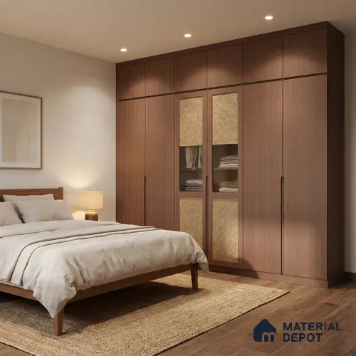 Wooden Look LM 02845 Redian 8 ft x 4 ft Bamboo Channel Finish Decorative Laminate - 1 mm | Suitable for TV Unit, Wardrobe, Kitchen Cabinets