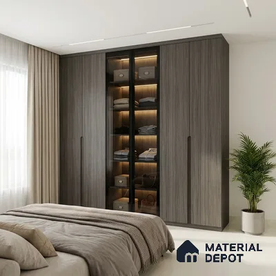 Wooden Look LM 02853 Black Musk 8 ft x 4 ft Zero Soft Oak Finish Decorative Laminate - 1 mm | Suitable for TV Unit, Wardrobe, Kitchen Cabinets