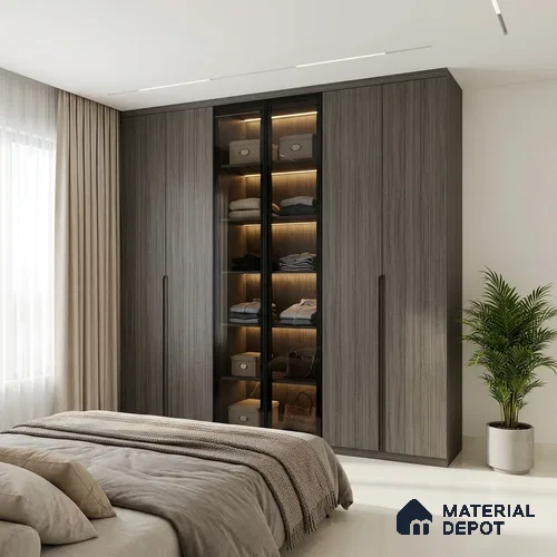 Wooden Look LM 02853 Black Musk 8 ft x 4 ft Zero Soft Oak Finish Decorative Laminate - 1 mm | Suitable for TV Unit, Wardrobe, Kitchen Cabinets