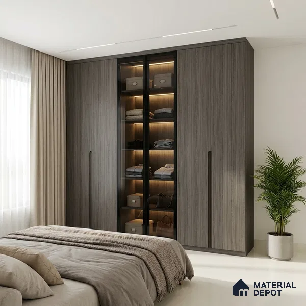 Wooden Look LM 02853 Black Musk 8 ft x 4 ft Zero Soft Oak Finish Decorative Laminate - 1 mm | Suitable for TV Unit, Wardrobe, Kitchen Cabinets