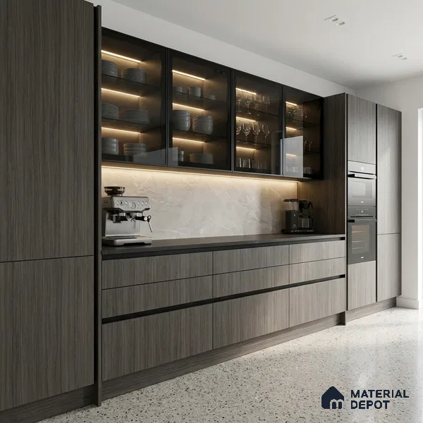 Wooden Look LM 02853 Black Musk 8 ft x 4 ft Zero Soft Oak Finish Decorative Laminate - 1 mm | Suitable for TV Unit, Wardrobe, Kitchen Cabinets