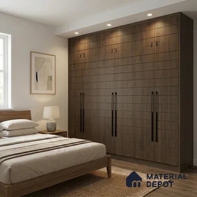 Wooden Look LM 02856 Sycamore 8 ft x 4 ft Zontal Line Finish Decorative Laminate - 1 mm | Suitable for TV Unit, Wardrobe, Kitchen Cabinets