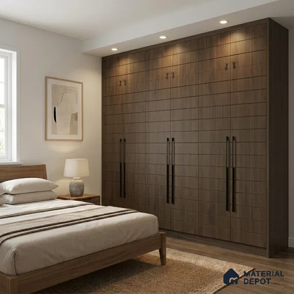 Wooden Look LM 02856 Sycamore 8 ft x 4 ft Zontal Line Finish Decorative Laminate - 1 mm | Suitable for TV Unit, Wardrobe, Kitchen Cabinets