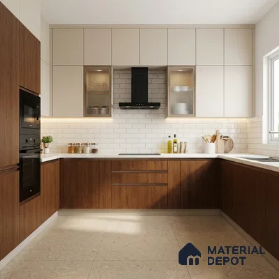Wooden Look LM 02861 Balsar Cherry 8 ft x 4 ft Hydra Bark Finish Decorative Laminate - 1 mm | Suitable for TV Unit, Wardrobe, Kitchen Cabinets