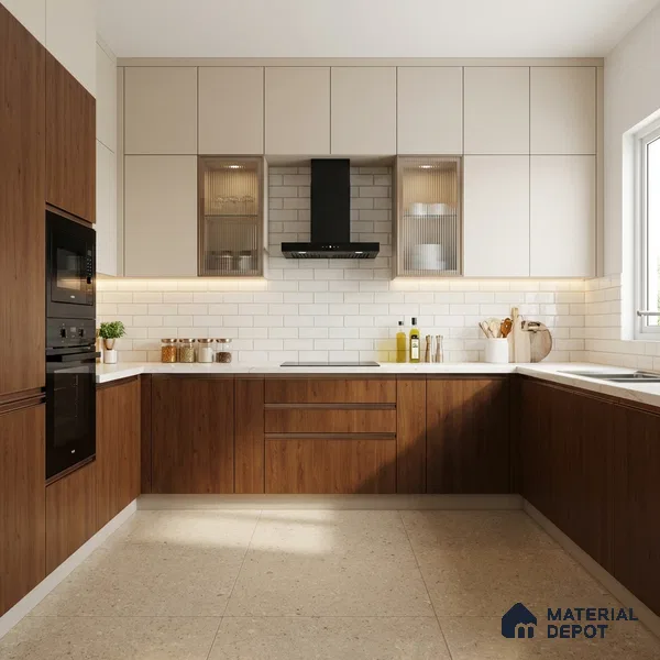 Wooden Look LM 02861 Balsar Cherry 8 ft x 4 ft Hydra Bark Finish Decorative Laminate - 1 mm | Suitable for TV Unit, Wardrobe, Kitchen Cabinets