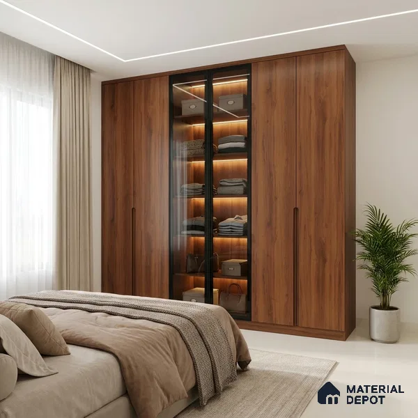 Wooden Look LM 02862 Cinnamon 8 ft x 4 ft Hydra Bark Finish Decorative Laminate - 1 mm | Suitable for TV Unit, Wardrobe, Kitchen Cabinets