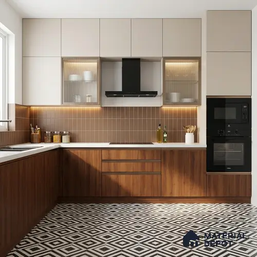 Wooden Look LM 02862 Cinnamon 8 ft x 4 ft Hydra Bark Finish Decorative Laminate - 1 mm | Suitable for TV Unit, Wardrobe, Kitchen Cabinets
