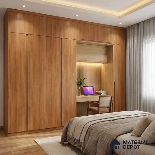 Wooden Look LM 02864 Dessertian 8 ft x 4 ft Zero Soft Matt Finish Decorative Laminate - 1 mm | Suitable for TV Unit, Wardrobe, Kitchen Cabinets