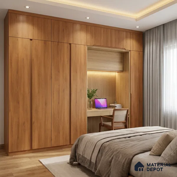 Wooden Look LM 02864 Dessertian 8 ft x 4 ft Zero Soft Matt Finish Decorative Laminate - 1 mm | Suitable for TV Unit, Wardrobe, Kitchen Cabinets