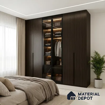 Wooden Look LM 02867 Burned Timber 8 ft x 4 ft Zero Soft Oak Finish Decorative Laminate - 1 mm | Suitable for TV Unit, Wardrobe, Kitchen Cabinets