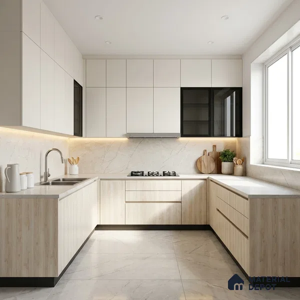 Wooden Look LM 02868 Knotty Pine 8 ft x 4 ft Zero Soft Oak Finish Decorative Laminate - 1 mm | Suitable for TV Unit, Wardrobe, Kitchen Cabinets