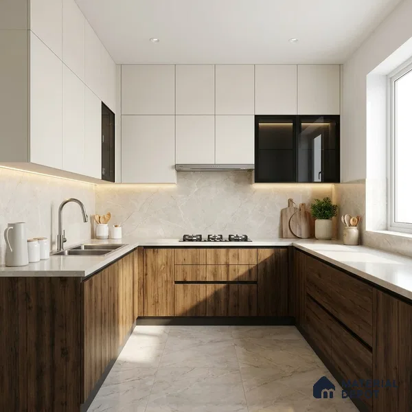 Wooden Look LM 02869 Swiss Wooden Dark 8 ft x 4 ft Zero Soft Oak Finish Decorative Laminate - 1 mm | Suitable for TV Unit, Wardrobe, Kitchen Cabinets