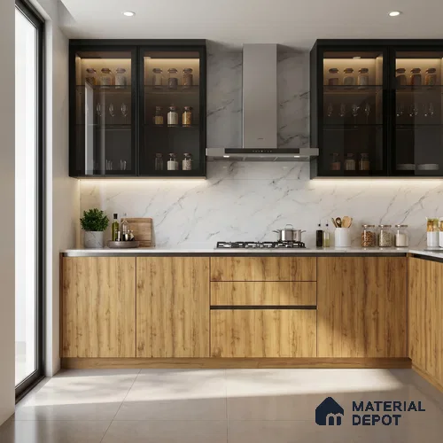 Wooden Look LM 02870 Peanut Pine 8 ft x 4 ft Zero Soft Oak Finish Decorative Laminate - 1 mm | Suitable for TV Unit, Wardrobe, Kitchen Cabinets