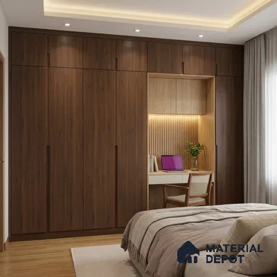 Wooden Look LM 02874 Dare Walnut 8 ft x 4 ft Zero Soft Matt Finish Decorative Laminate - 1 mm | Suitable for TV Unit, Wardrobe, Kitchen Cabinets