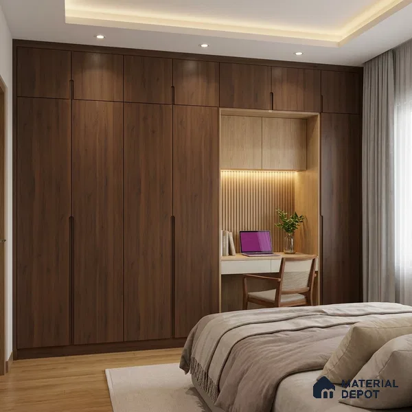 Wooden Look LM 02874 Dare Walnut 8 ft x 4 ft Zero Soft Matt Finish Decorative Laminate - 1 mm | Suitable for TV Unit, Wardrobe, Kitchen Cabinets
