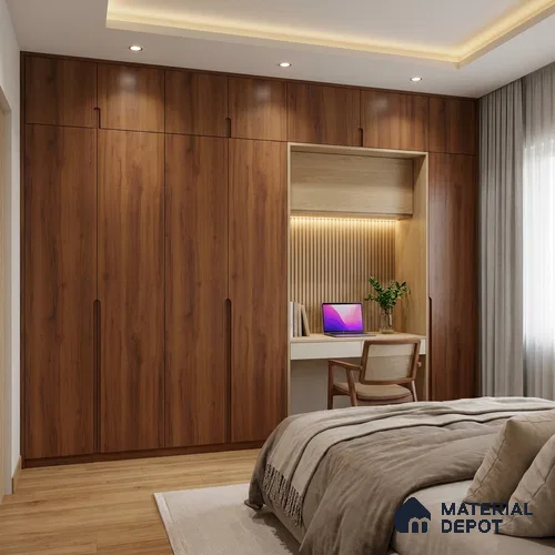 Wooden Look LM 02875 Cinnamon 8 ft x 4 ft Zero Soft Matt Finish Decorative Laminate - 1 mm | Suitable for TV Unit, Wardrobe, Kitchen Cabinets