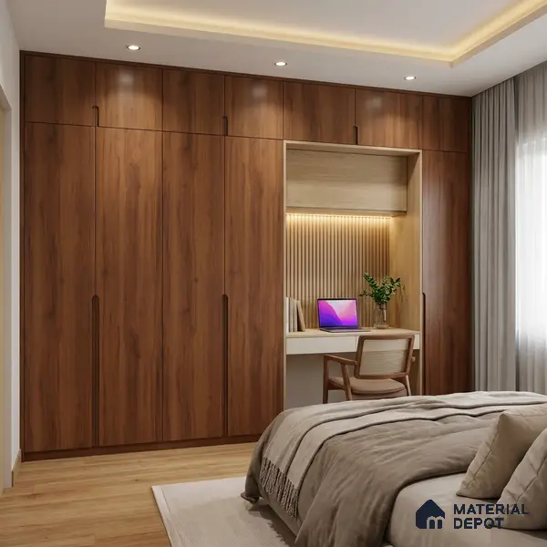 Wooden Look LM 02875 Cinnamon 8 ft x 4 ft Zero Soft Matt Finish Decorative Laminate - 1 mm | Suitable for TV Unit, Wardrobe, Kitchen Cabinets