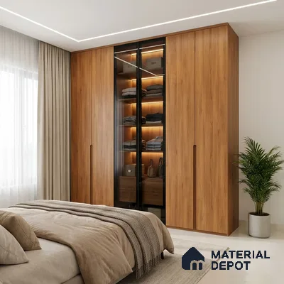 Wooden Look LM 02880 Dessertian 8 ft x 4 ft Hydra Bark Finish Decorative Laminate - 1 mm | Suitable for TV Unit, Wardrobe, Kitchen Cabinets
